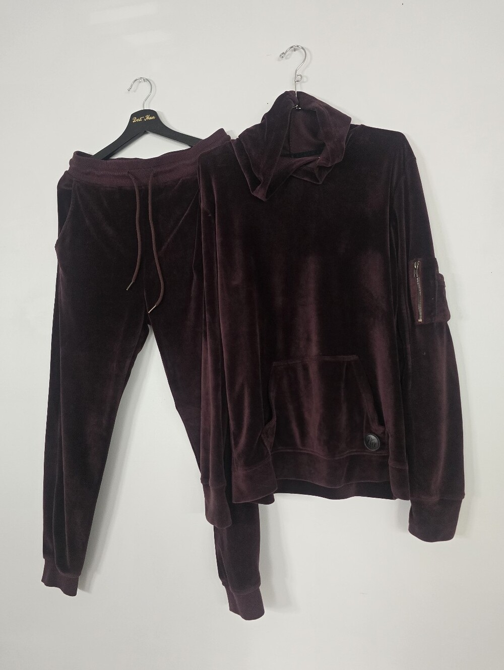 Rocawear Velvet Hoodie & Jogger Set - Deep Plum